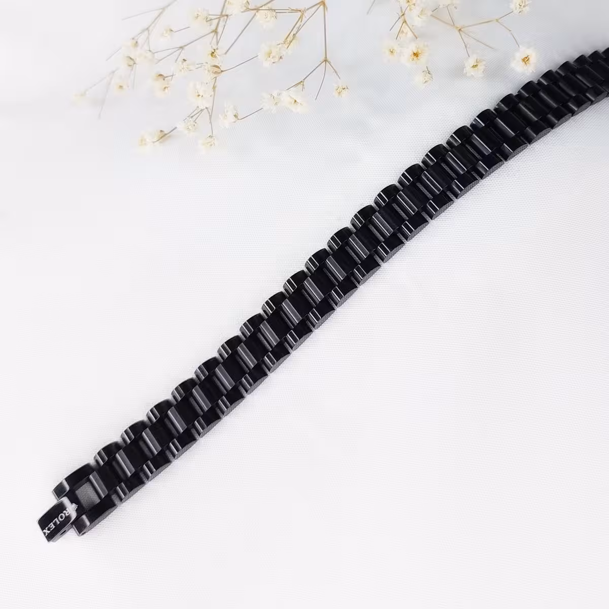 دستبند رولکس مشکی برند استیل کد 10887