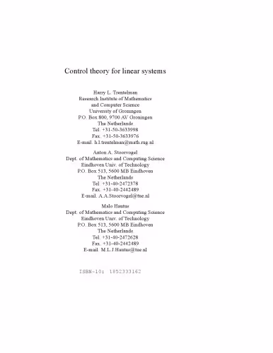 خرید و دانلود نسخه کامل کتاب Control Theory for Linear Systems