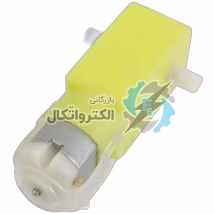 موتور گیربکس زرد پلاستیکی دوطرفه 6 ولت 270rpm با نسبت دور 1 به 48
