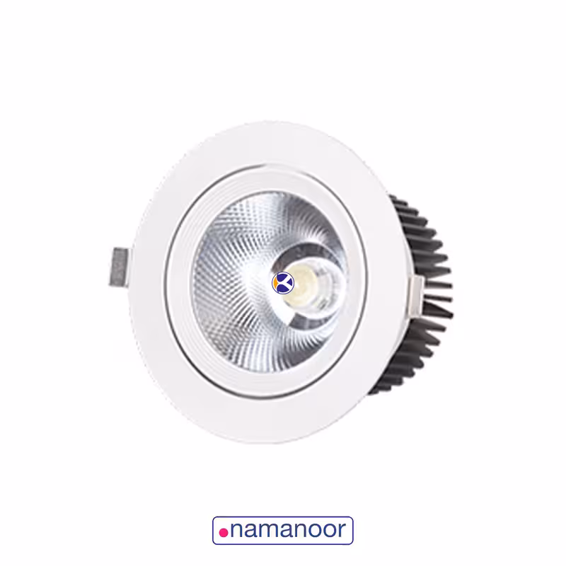 سیلندری 12 وات دور سفید سری 919 با سایز برش 90mm نمانور