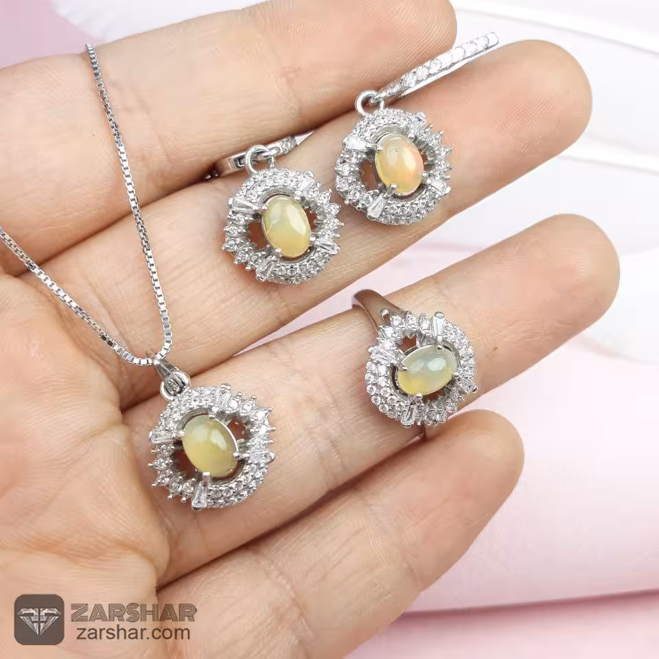 نیم‌ ست نقره زنانه اپال