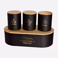 سرویس آشپزخانه 4 پارچه بانکه و جا نونی درب بامبو یونیک UN-4492