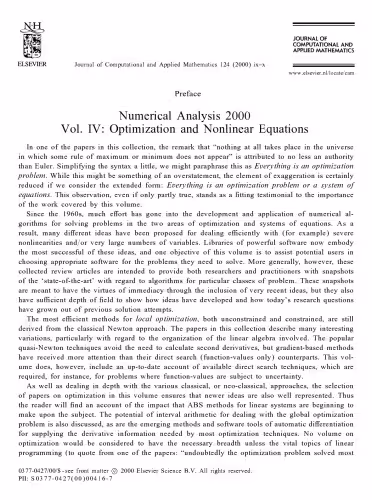 خرید و دانلود نسخه کامل کتاب Numerical Analysis 2000 : Nonlinear Equations and Optimisation (Numerical Analysis 2000)