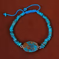 دستبند فیروزه خزامه کد 30407 - جواهری مشاهیر