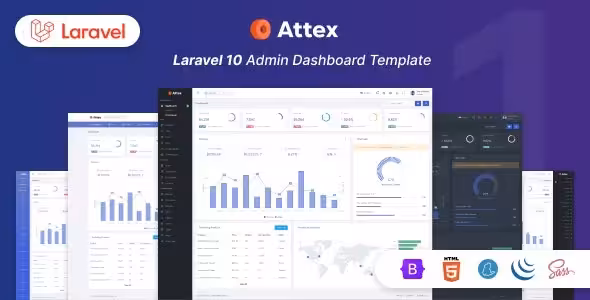 Attex اتکس قالب داشبورد مدیریتی بر پایه Laravel