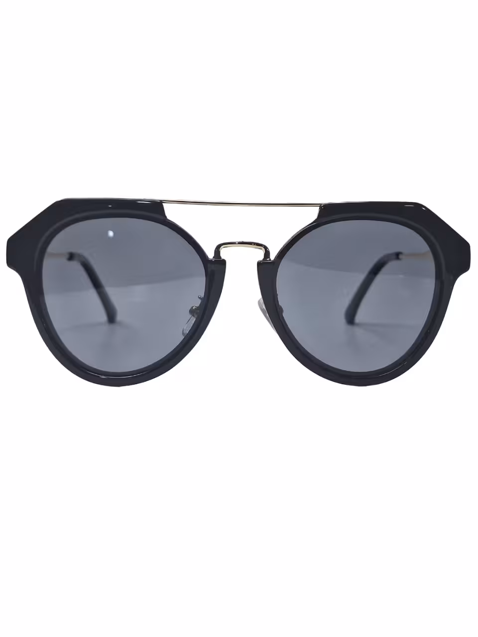 عینک آفتابی زنانه دودی دو پل فریم فلزی گرد یووی 400
