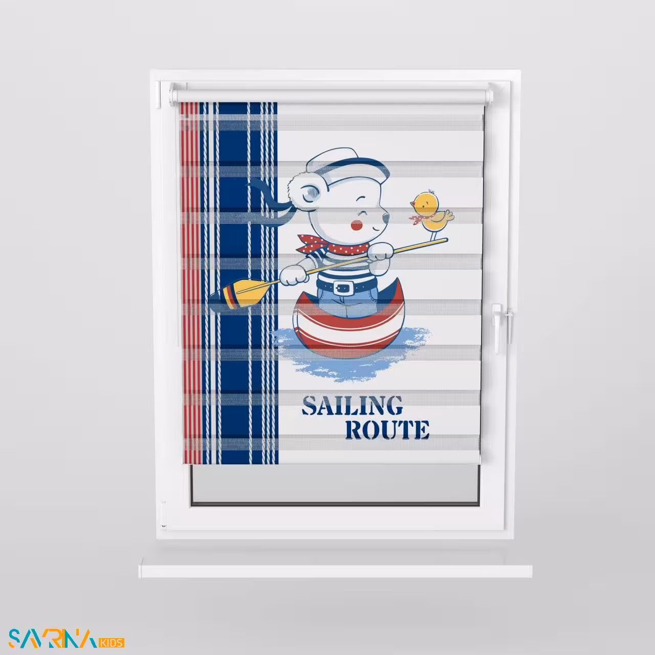 پرده زبرا بچگانه طرح تدی قایقران کد A2849