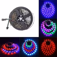 LED نواری ARGB WS2811 درایوردار 60Pcs بدون روکش IP20 رول 5متری