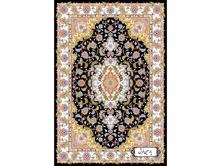 نخ و نقشه فرش زیرپایی ذرع و نیم - کد NZ2896