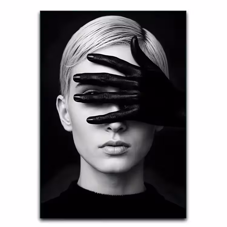 تابلو هنری سیاه و سفید