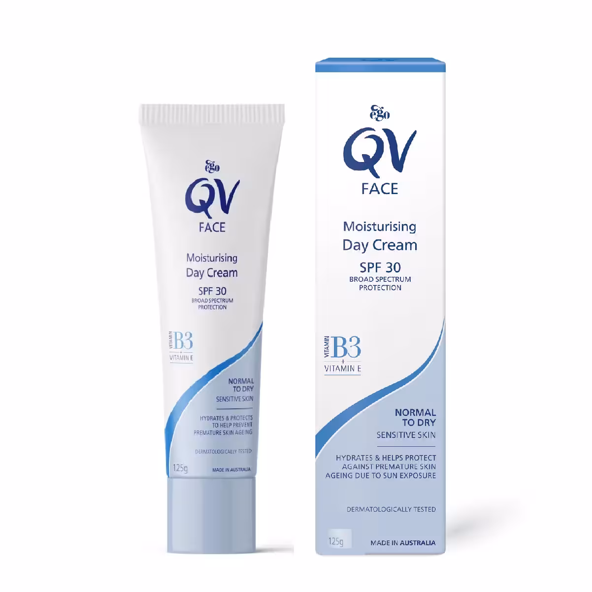 کرم روز مرطوب کننده 125میل QV Face با SPF 30 محافظی و رطوبت رسان B3