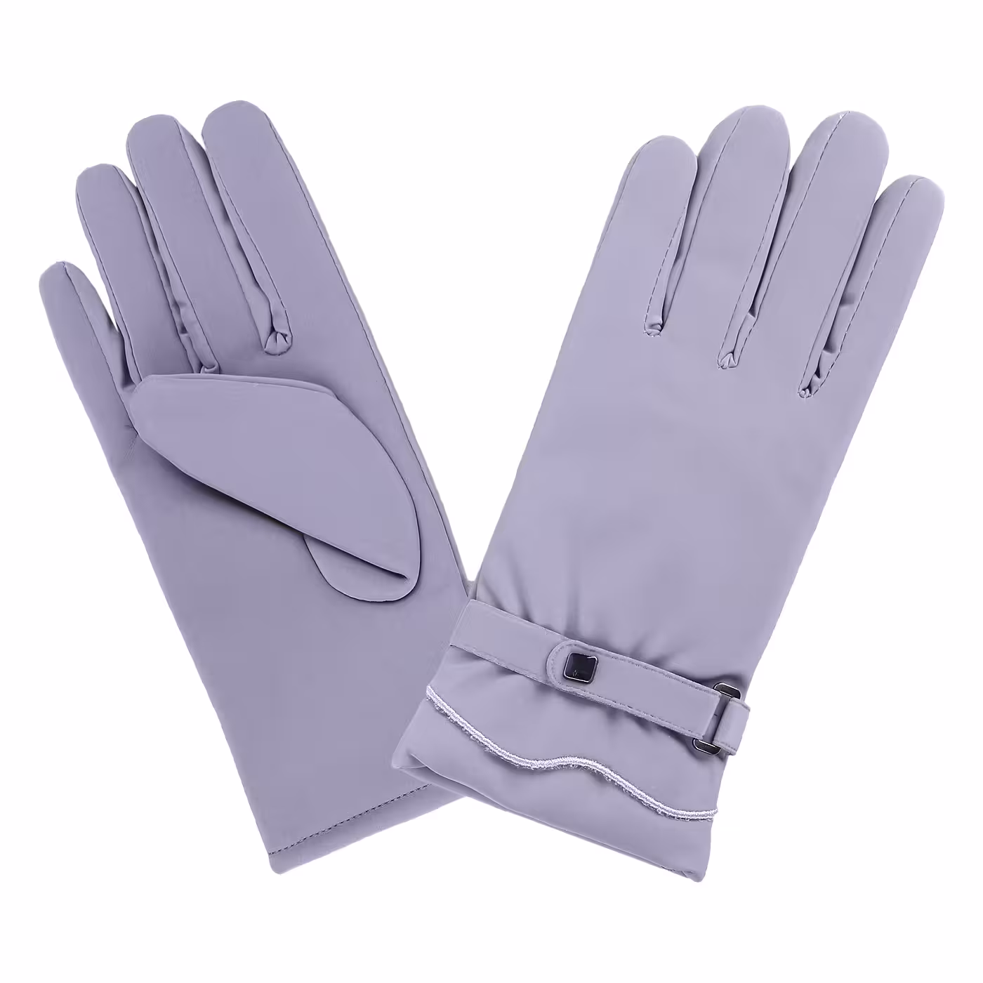 دستکش زنانه داخل خز بنددار دکمه ای