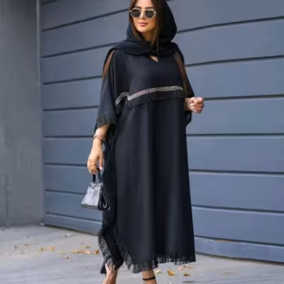 پیراهن زنانه نخی مدل مانتو کفتان ابرو بادی