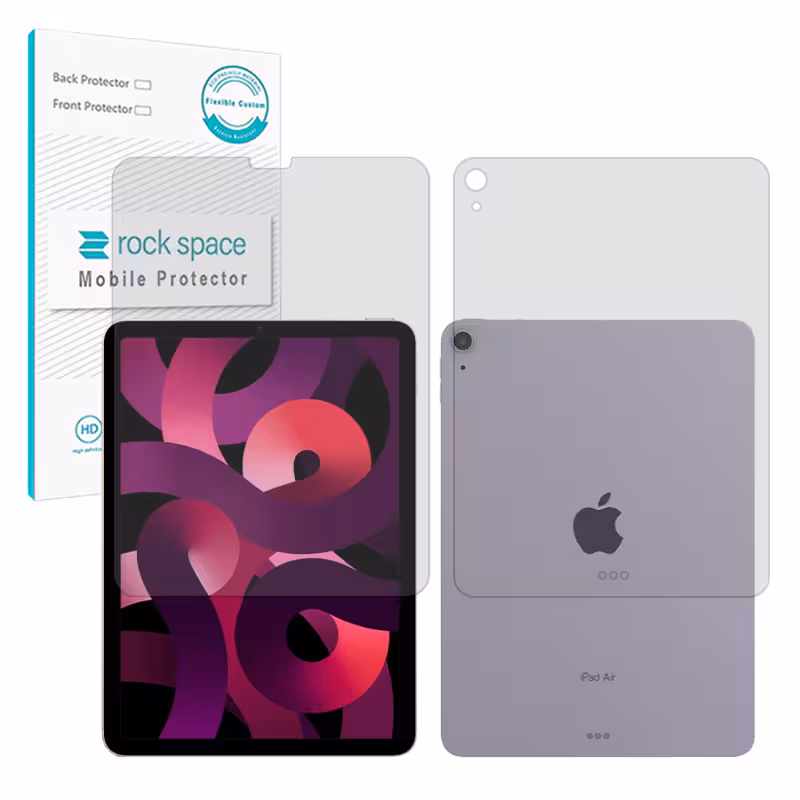 گلس صفحه نمایش و پشت تبلت اپل iPad Air 5 10.9 مدل نانو هیدروژل مات برند راک اسپیس کد LL