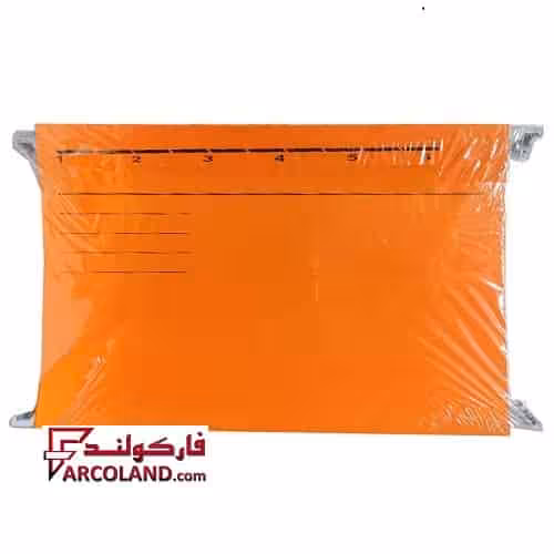 پوشه آویز مقوایی همراه با سیخ فلزی رنگ نارنجی بسته 10 عددی
