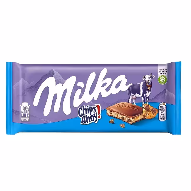 شکلات شیری میلکا Milka Chips Ahoy وزن 92 گرم