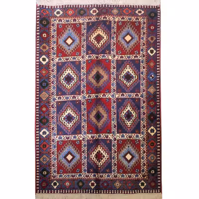 فرش دستبافت دو متری طرح لوزی کد AA462