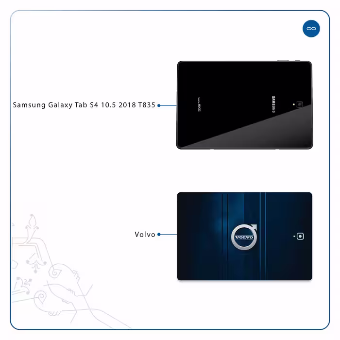 برچسب پوششی ماهوت مدل Volvo مناسب برای تبلت سامسونگ Galaxy Tab S4 10.5 2018 T835