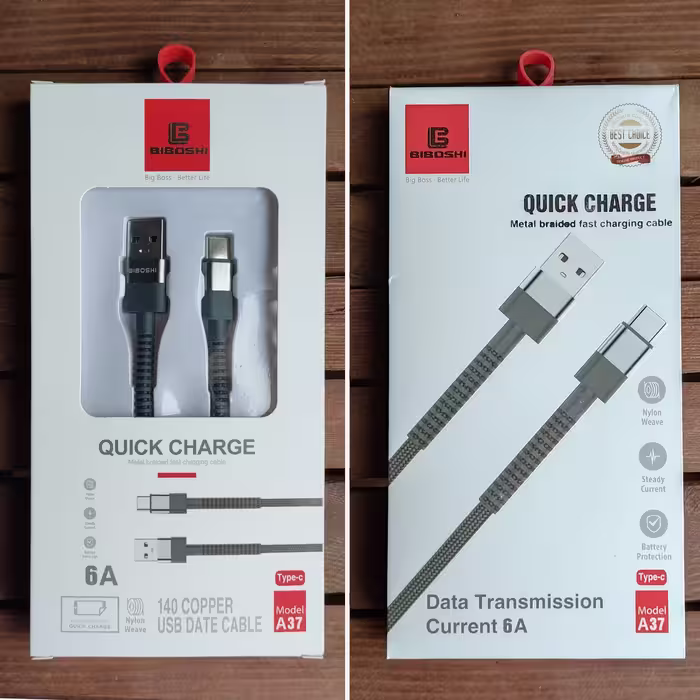 کابل تبدیل USB به USB-C بیبوشی مدل A37 طول 1 متر