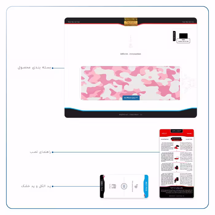 برچسب پوششی ماهوت مدل Army-Pink مناسب برای تبلت اپل iPad Air 2 2014 A1566