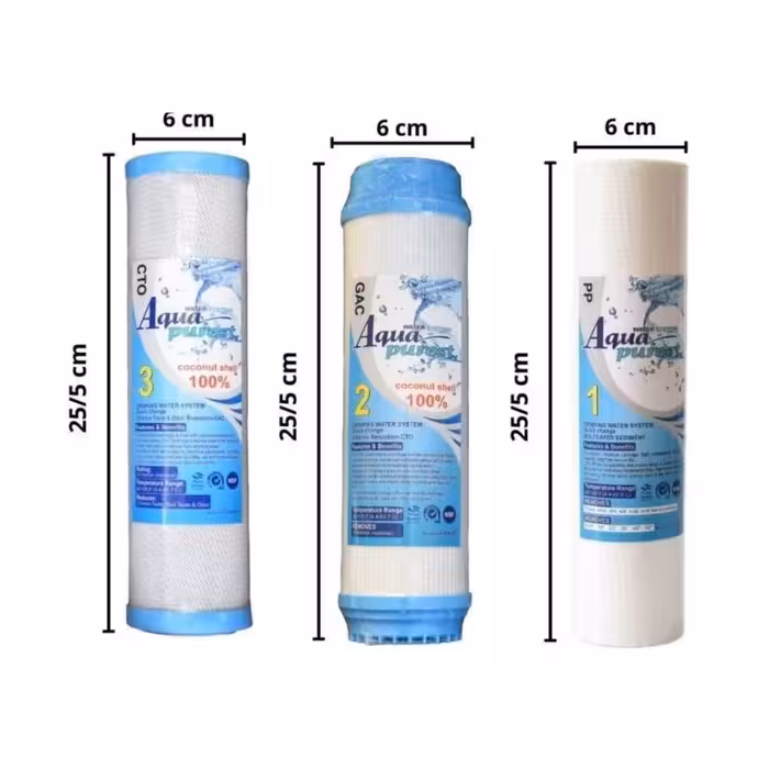 فیلتر دستگاه تصفیه کننده آب آکوا پیورست مدلRO-COCONUT SHELL مجموعه 5 عددی