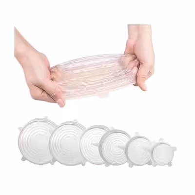 درپوش ظرف مدل سیلیکونی مجموعه 6 عددی