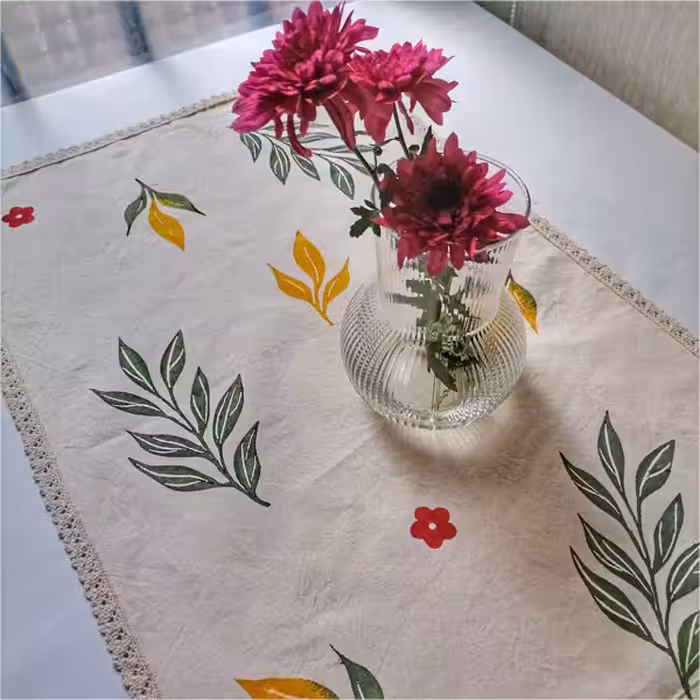 رومیزی چاپ دستی مدل پاییزی