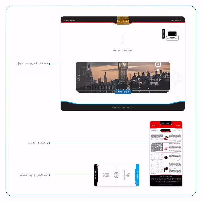 برچسب پوششی ماهوت مدل London City مناسب برای تبلت سامسونگ Galaxy Tab A 10.1 2016 T585
