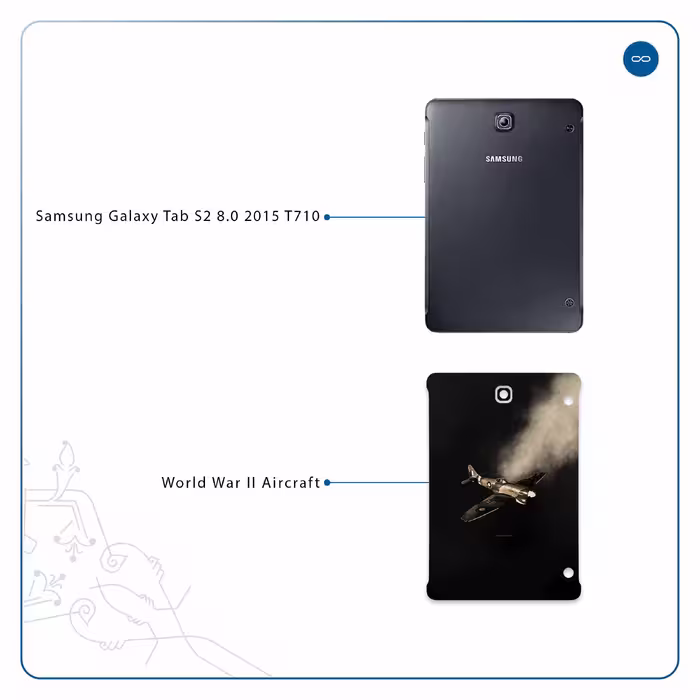 برچسب پوششی ماهوت مدل World War II Aircraft مناسب برای تبلت سامسونگ Galaxy Tab S2 8.0 2015 T710