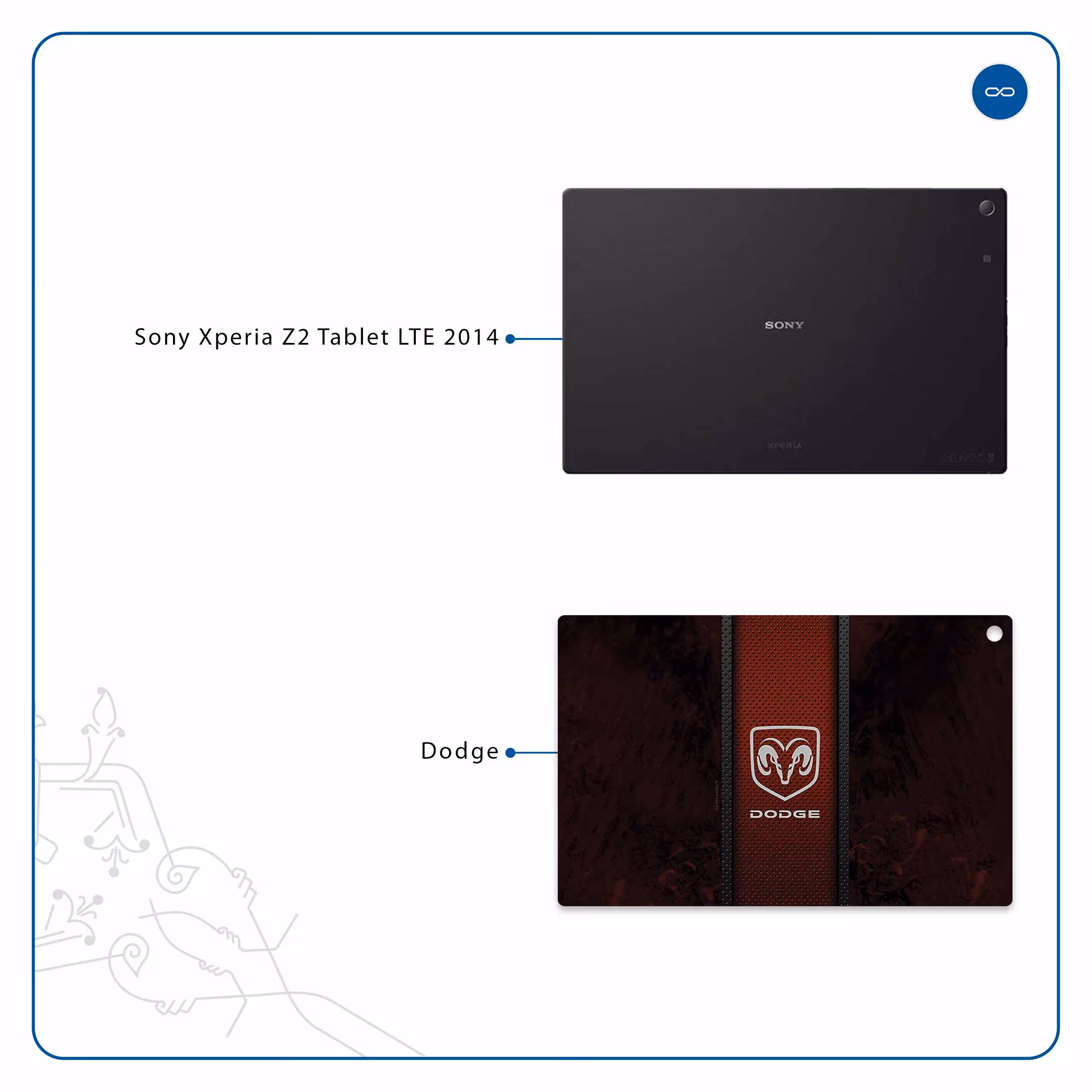 برچسب پوششی ماهوت مدل Dodge مناسب برای تبلت سونی Xperia Z2 Tablet LTE 2014