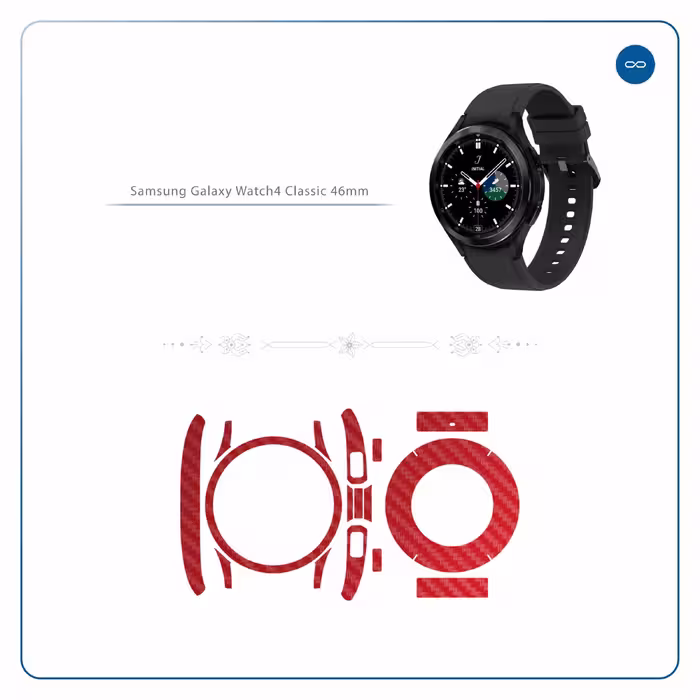 برچسب ماهوت طرح Red Fiber مناسب برای ساعت هوشمند سامسونگ Watch4 Classic 46mm
