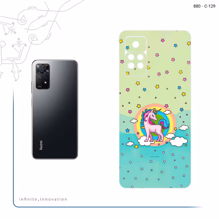 برچسب پوششی ماهوت مدل Rainbow unicorn adventure مناسب برای گوشی موبایل شیائومی Redmi Note 11 Pro 5G