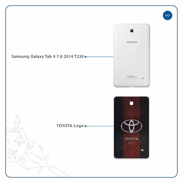 برچسب پوششی ماهوت مدل TOYOTA-Logo مناسب برای تبلت سامسونگ Galaxy Tab 4 7.0 2014 T230