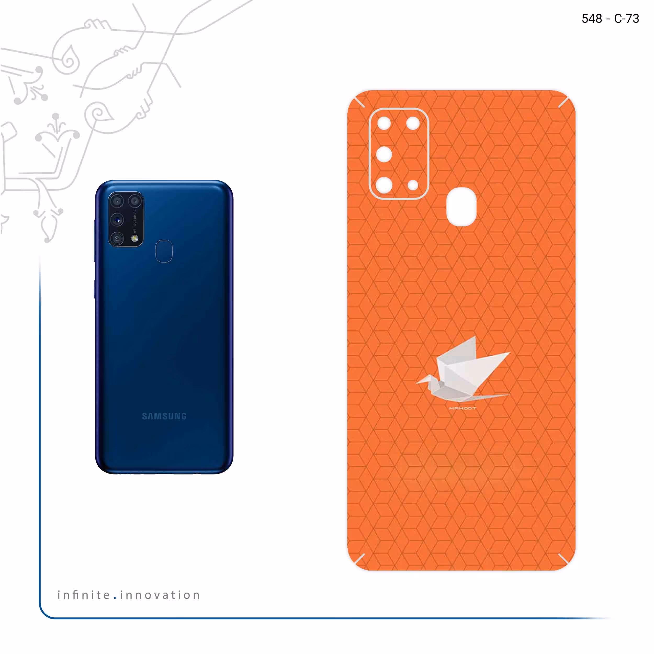 برچسب پوششی ماهوت مدل Minimalist origami bird مناسب برای گوشی موبایل سامسونگ Galaxy M31