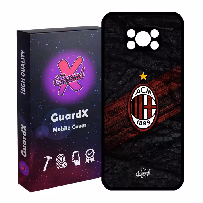کاور گارد ایکس طرح AC Milan مدل Glass10057 مناسب برای گوشی موبایل شیائومی Poco X3 Pro