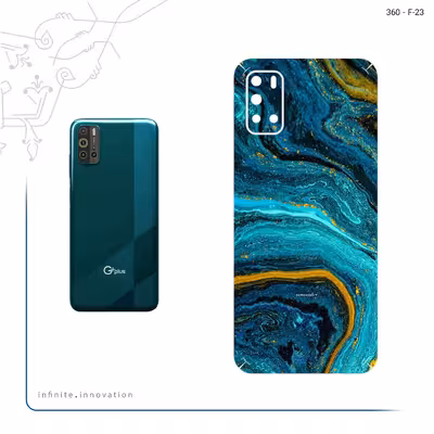 برچسب پوششی ماهوت مدل Turquoise marblewith golden streaks مناسب برای گوشی موبایل جی پلاس Z10