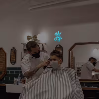 چراغ دیواری نئون دیزاین طرح Barber_TBL