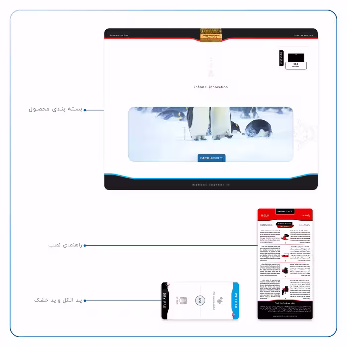 برچسب پوششی ماهوت مدل Penguin مناسب برای تبلت جی ال ایکس W11 Plus