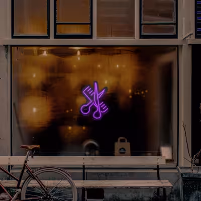 چراغ دیواری نئون دیزاین طرح Barber-BL_PR