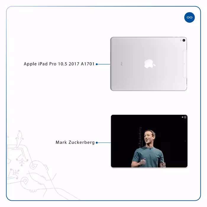 برچسب پوششی ماهوت مدل Mark Zuckerberg مناسب برای تبلت اپل iPad Pro 10.5 2017 A1701