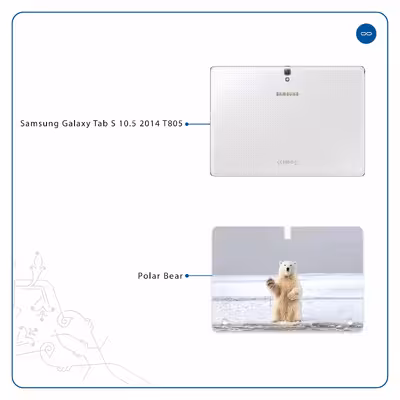 برچسب پوششی ماهوت مدل Polar bear مناسب برای تبلت سامسونگ Galaxy Tab S 10.5 2014 T805