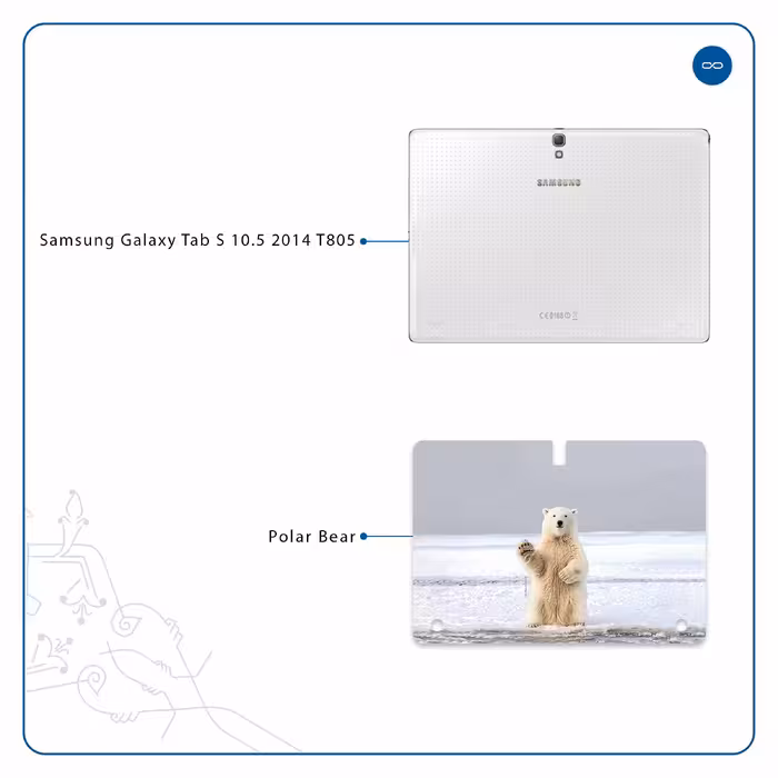 برچسب پوششی ماهوت مدل Polar bear مناسب برای تبلت سامسونگ Galaxy Tab S 10.5 2014 T805