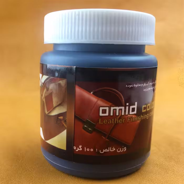 محلول رنگ مشکی لبه چرم امید مدل O-Bl100 وزن ۱۰۰ گرم
