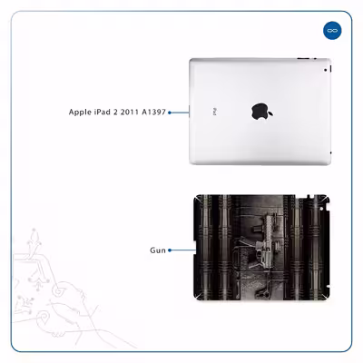 برچسب پوششی ماهوت مدل Gun مناسب برای تبلت اپل iPad 2 2011 A1397