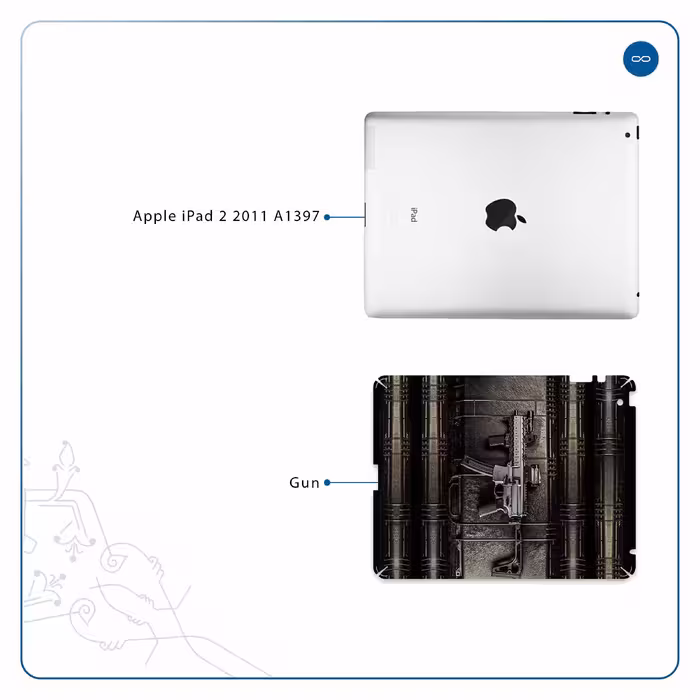 برچسب پوششی ماهوت مدل Gun مناسب برای تبلت اپل iPad 2 2011 A1397