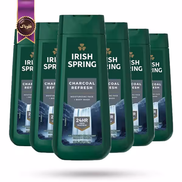 6 عدد شامپو بدن مردانه آیریش اسپرینگ Irish Spring مدل زغال تازه Charcoal Fresh حجم 591 میلی لیتر  (اورجینال)