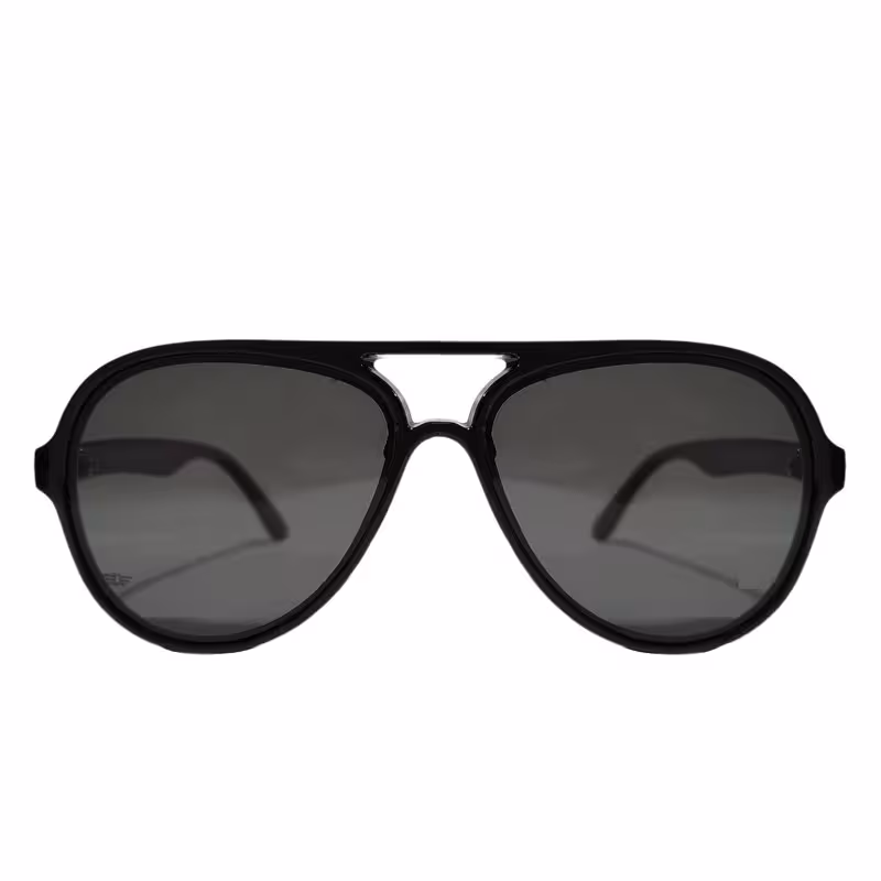 عینک آفتابی مردانه مدل خلبانی پلاریزه دسته چوبی کد 0359 UV400