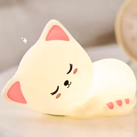 چراغ خواب سیلیکونی مدل گربه خوابیده