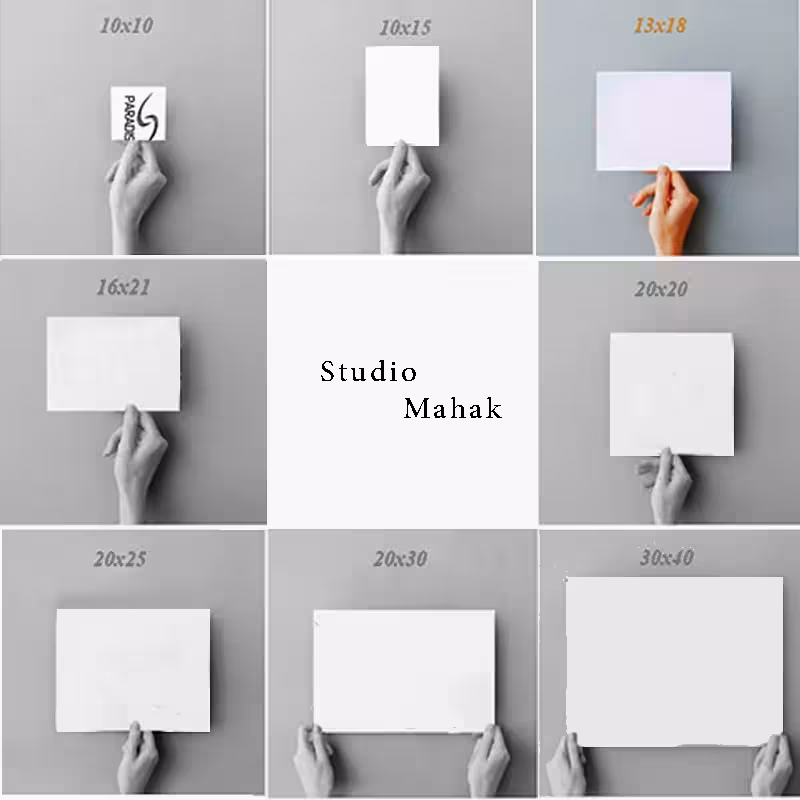 چاپ عکس به همراه شاسی سایز  13.18