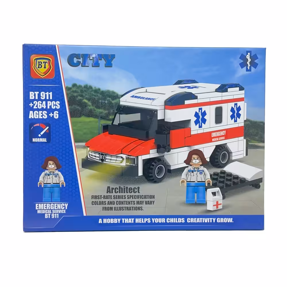 لگو ماشین آمبولانس 264 قطعه 1شخصیت کد BT911